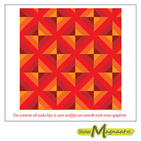 Tegelsticker Driehoeken rood