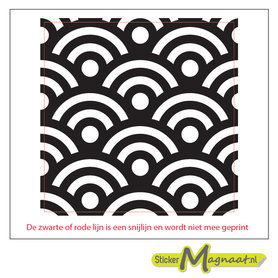 Tegelsticker halve cirkels wit