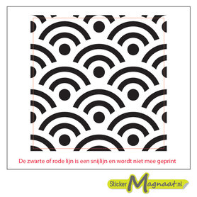 Tegelsticker halve cirkels zwart