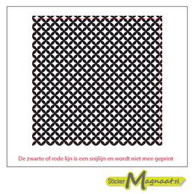 Tegelsticker cirkel zwart vierkant wit