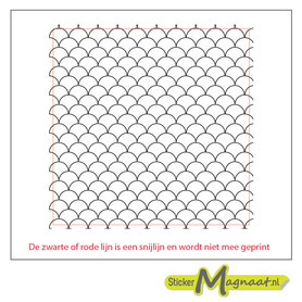 Tegelsticker Patroon halve cirkels zwart wit