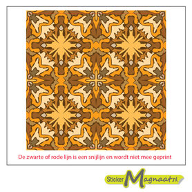 Tegelsticker patroon bruin geel grijs