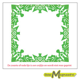 Tegelsticker vierkant barok groen