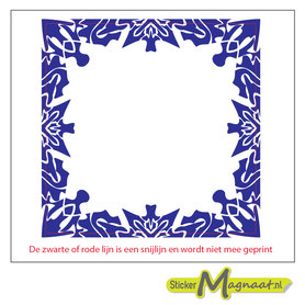 Tegelsticker vierkant barok Delfs blauw