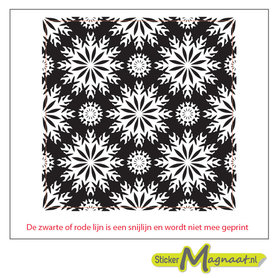 Tegelsticker barok cirkel wit zwart