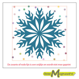 Tegelsticker barok bloem blauw