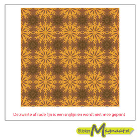 Tegelsticker barok bruin geel