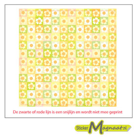 Tegelsticker vierkant kleurrijke bloemen