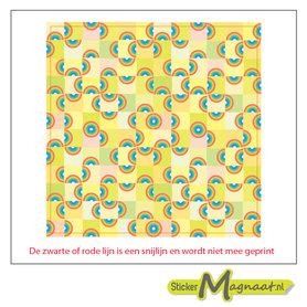 Tegel sticker kleurrijke halve cirkels