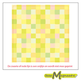 Tegelsticker vierkanten geel groen roze