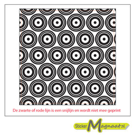 Tegelsticker moderne cirkels zwart wit