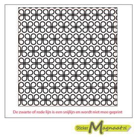 Tegelsticker klavertje vier zwart