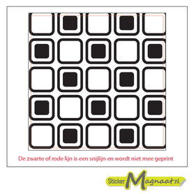 Tegelsticker moderne vierkanten zwart wit