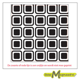 Tegelsticker vierkanten zwart wit
