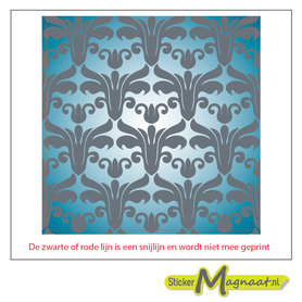 Tegelsticker barok blauw grijs
