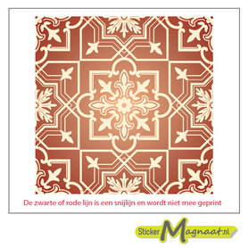 Tegelsticker barok wit geel