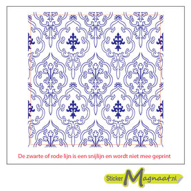 Tegelsticker arabisch blauw wit