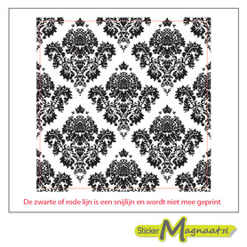 Tegelsticker barok egaal zwart