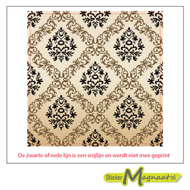 Tegelsticker barok vierkant zwart