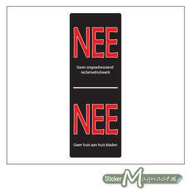 Nee Nee Deursticker Geen Verkoop