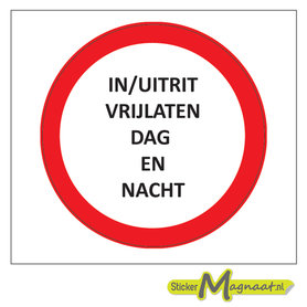In en Uitrit Vrijlaten Stickers