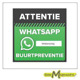 Bord WhatsApp wijkpreventie adres