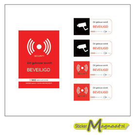 Beveiligingsstickers - Zwart - Rood - 5 Stuks