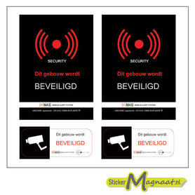 Beveiligingsstickers - Zwart - 4 Stuks