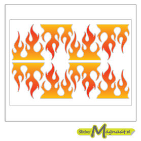 Sticker vlammen fiets