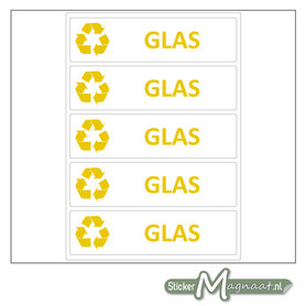 Afval stickers Glas