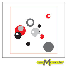 Tegelstickers art rood grjis