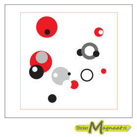 Tegelstickers art rood zwart