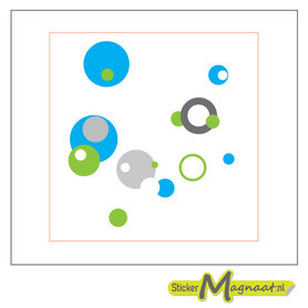 Tegel stickers art blauw groen