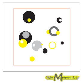 Tegel sticker art geel grijs