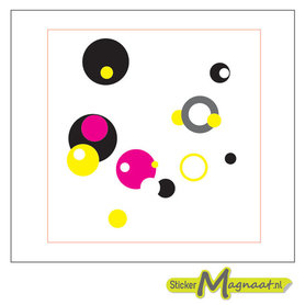 Tegelsticker art roze geel