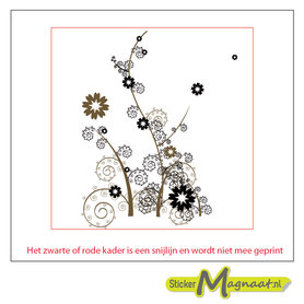 Tegelstickers sierbloem bruin