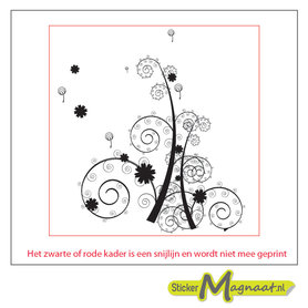 Tegelsticker sier zwart