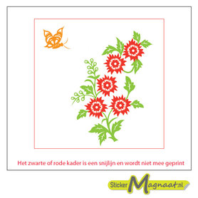 Tegelsticker arabische bloem gekleurd