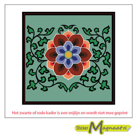 Tegelsticker portugese roos groen