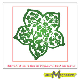Tegelsticker bloem groen