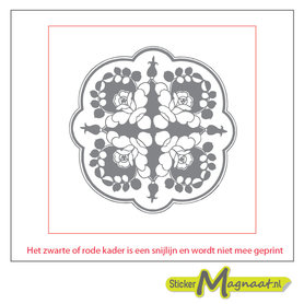 Tegelsticker roos art grijs