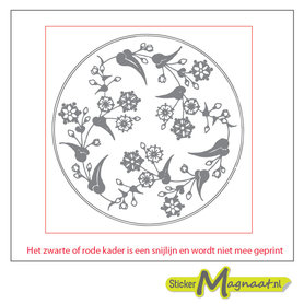 Tegel sticker cirkel grijs