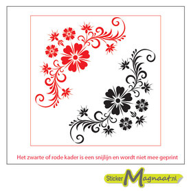 Tegelstickers roos zwart rood