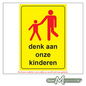 Denk aan onze Kinderen - Waarschuwingsstickers