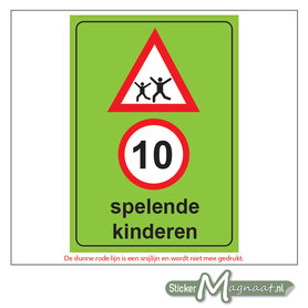 10 KM - Spelende Kinderen - Waarschuwingsstickers