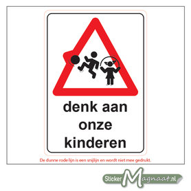 Denk aan onze Kinderen - Waarschuwingsstickers