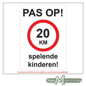 20 KM - Spelende Kinderen - Waarschuwingsstickers