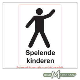 Spelende Kinderen - Waarschuwingsstickers