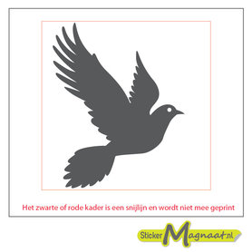 tegelsticker vogel grijs