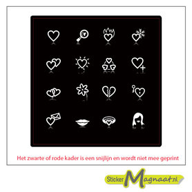 Tegelstickers - Hart - 5 Stuks